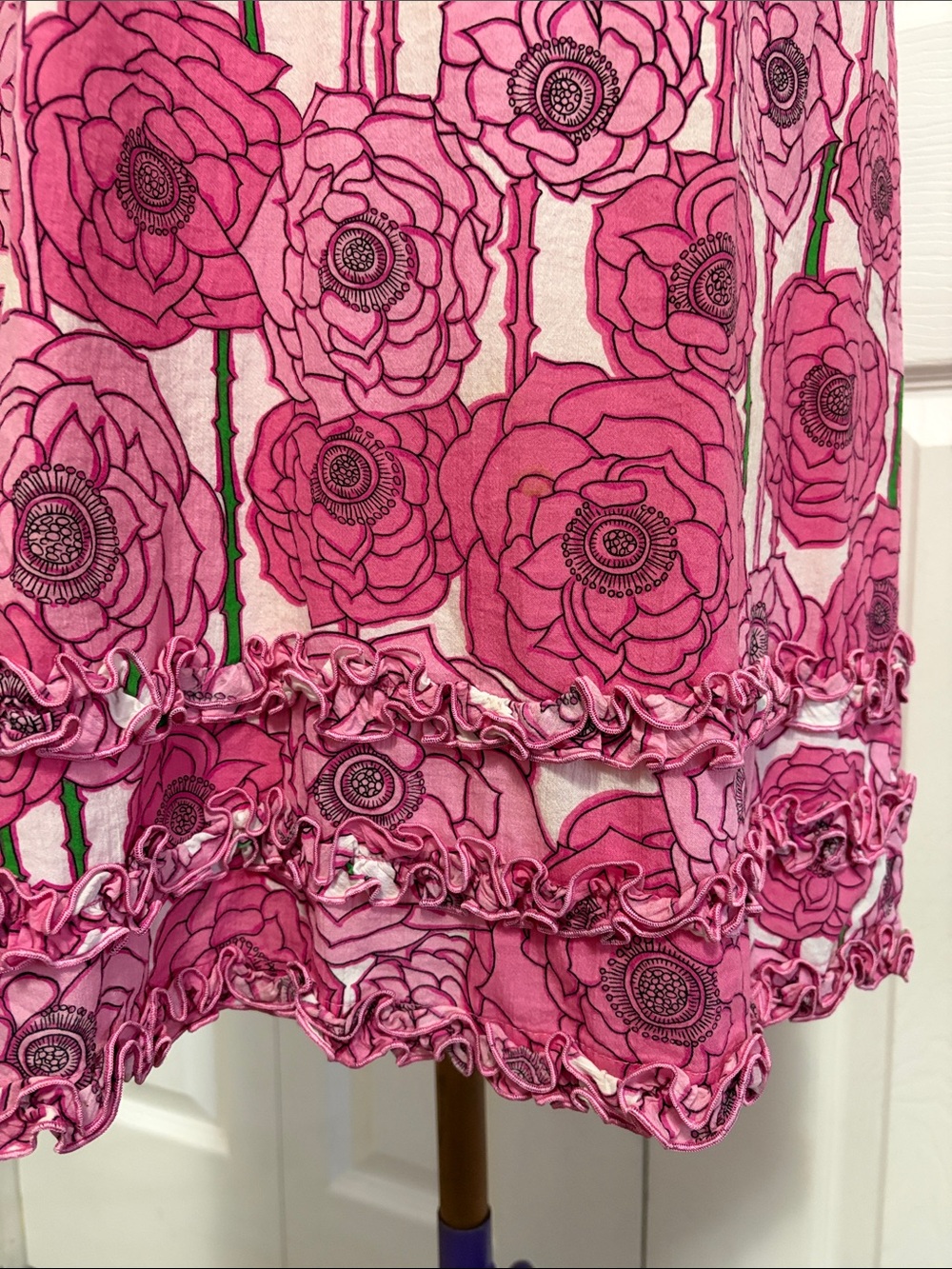 Pink Floral Print Tina Turk Halter Style Dress Size 8 - Picture 5 of 16